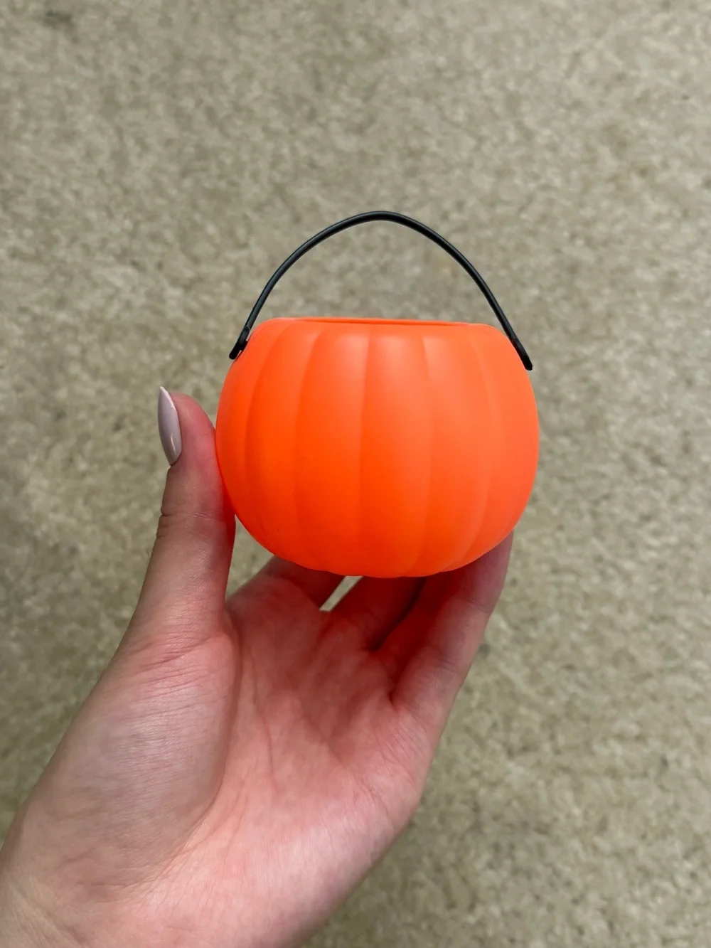 Small Plastic Pumpkin Trick-or-Treat Bucket - Orange